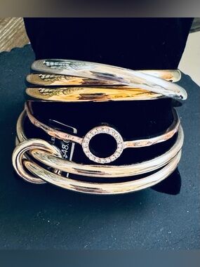 Set of 3 Gold-Tone Bangle Bracelets